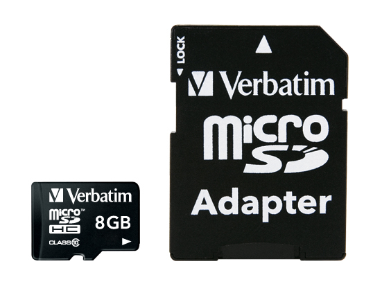 Verbatim Micro SDHC Card with Adaptor - 8GB (Class 10) image