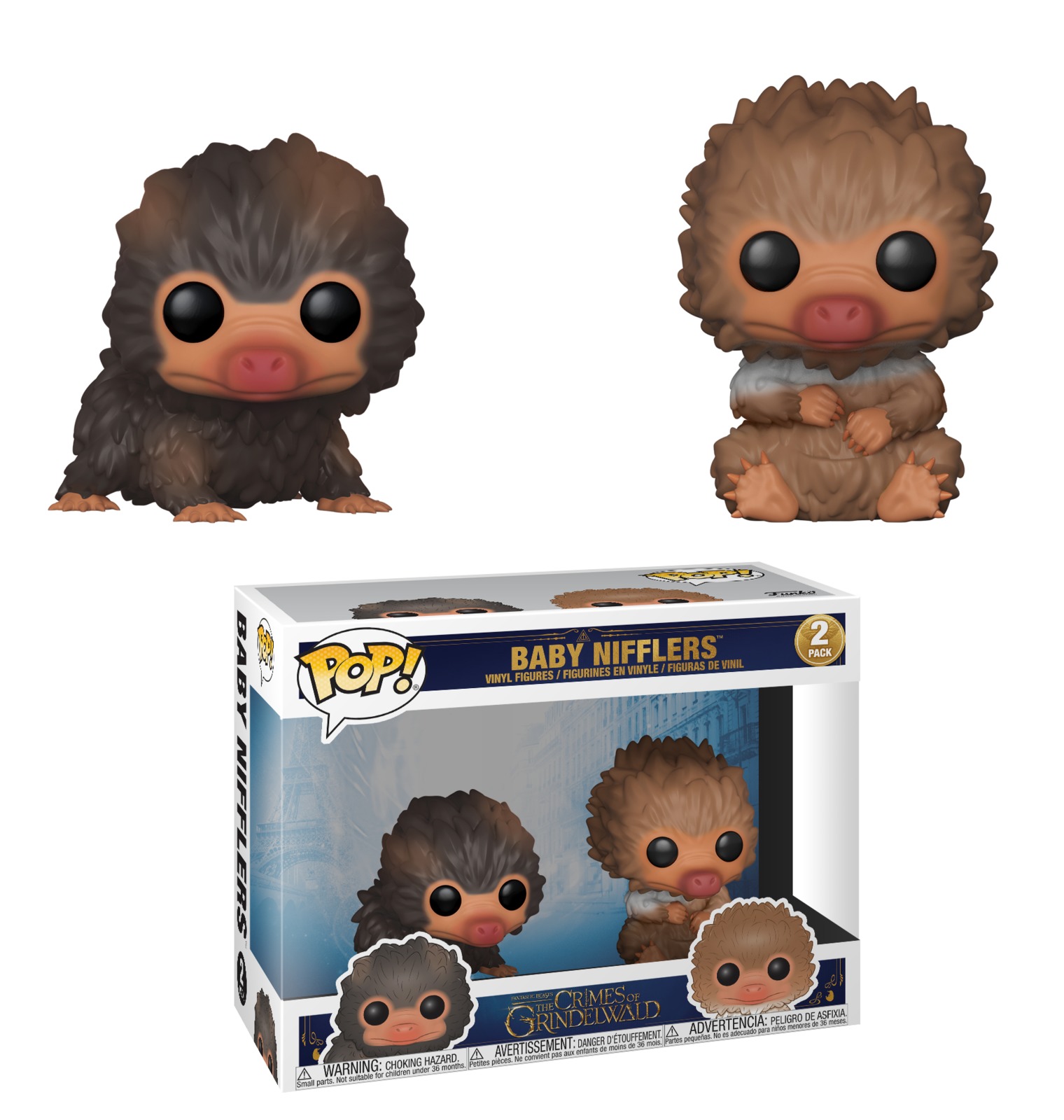 Fantastic Beasts 2 - Baby Nifflers (Brown & Tan ) Pop! Vinyl 2-Pack image
