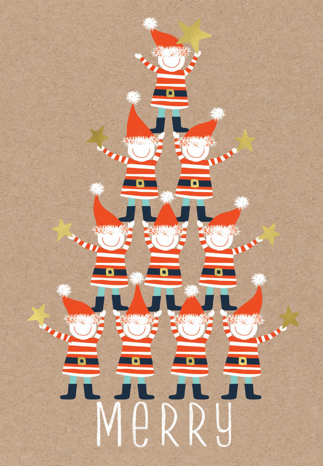 Buy Boxed Christmas Cards Merry Santas (Pack of 10) at Mighty Ape