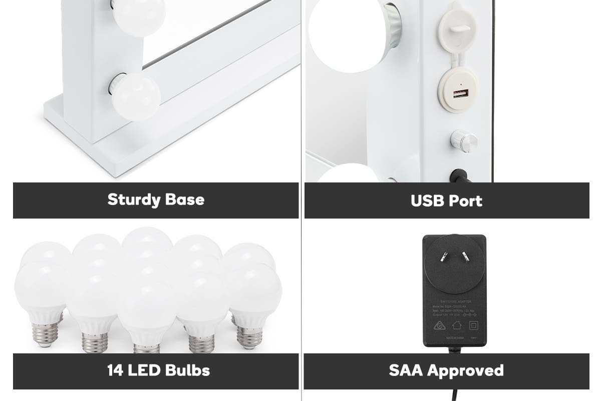 Ovela Hollywood Makeup Mirror with LED Bulbs at Mighty Ape NZ