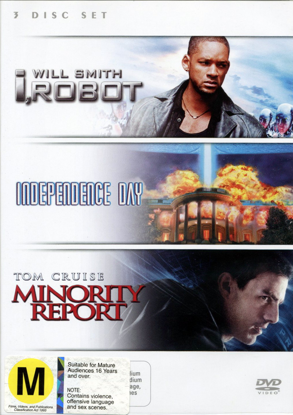 I, Robot / Minority Report / Independence Day (3 Disc Set) on DVD image