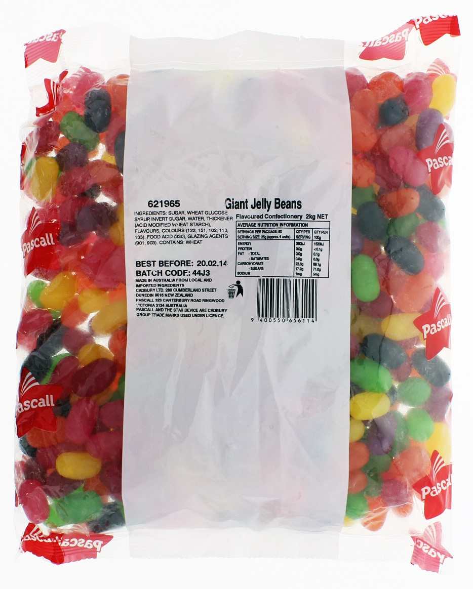 Pascall Giant Jelly Beans 2kg at Mighty Ape NZ