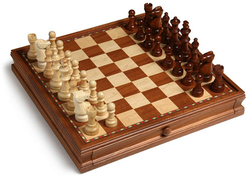 Chess and Checker Set with Drawers image