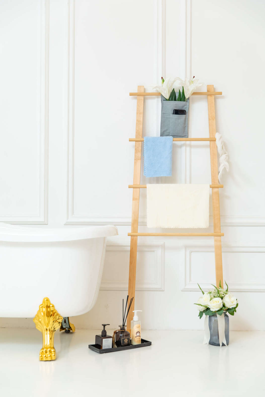 Buy Solid Birch Wood Bathroom Towel Stand Natural at Mighty Ape NZ