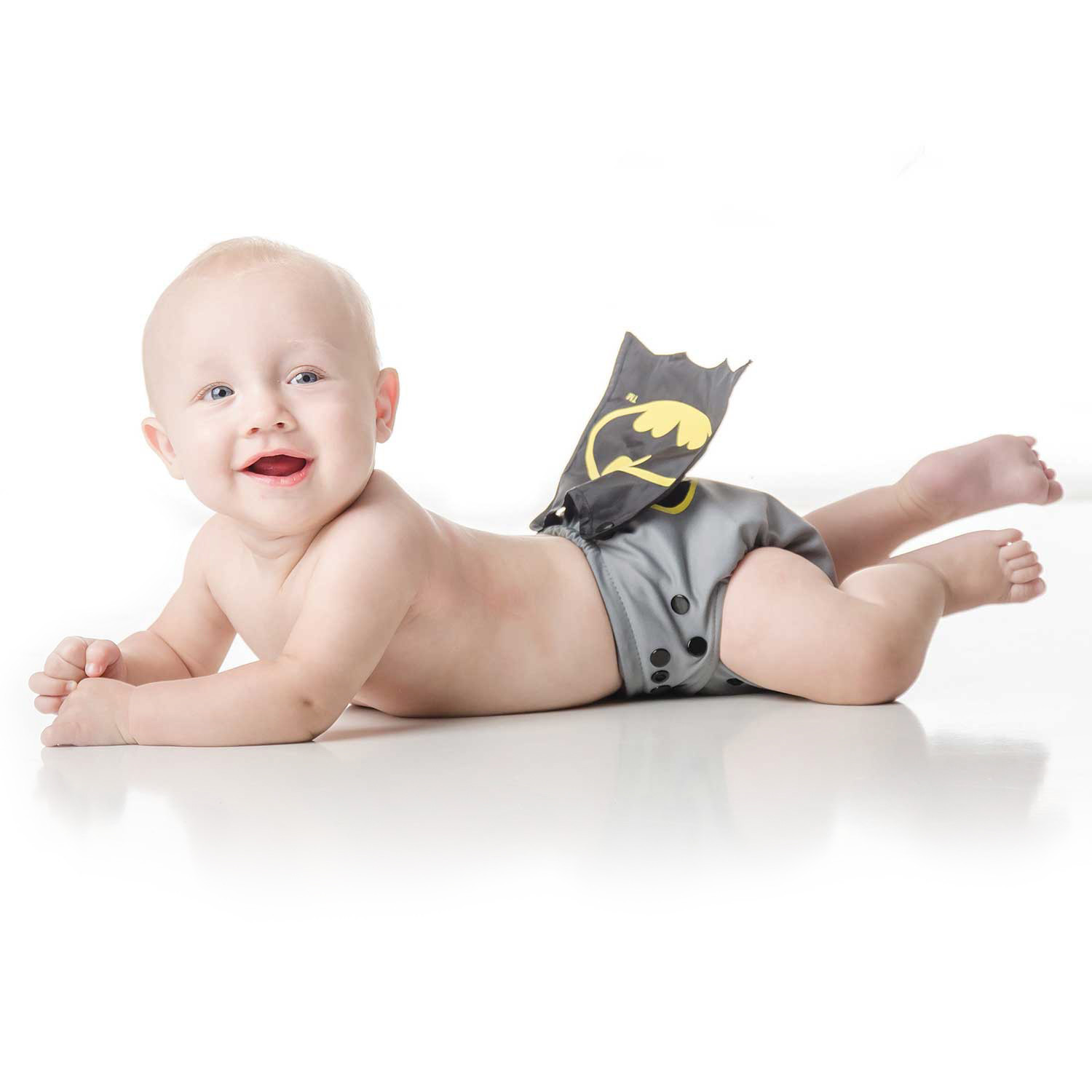 Bumkins DC Comics Snap in One Nappy with Cape - Grey Batman image