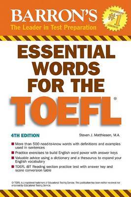 Essential Words for the TOEFL: (Test of English as Foreign Language) on Paperback by Steven Matthiesen