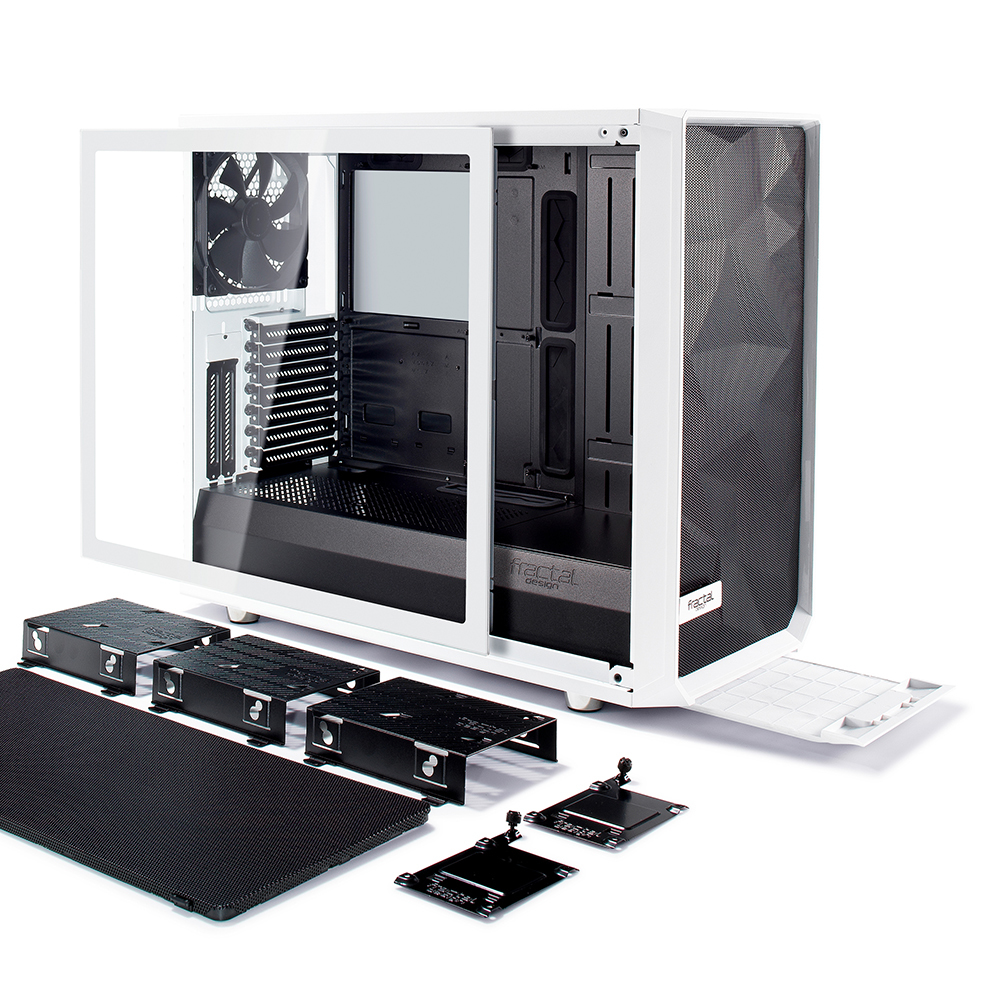 Fractal Design: Meshify S2 - White - Clear Tempered Glass