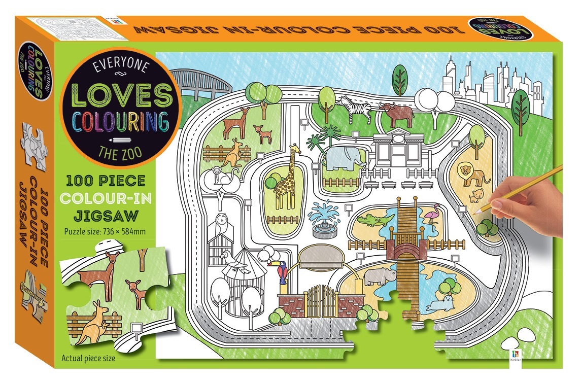 Everyone Loves Colouring: 100-Piece Jigsaw - The Zoo image