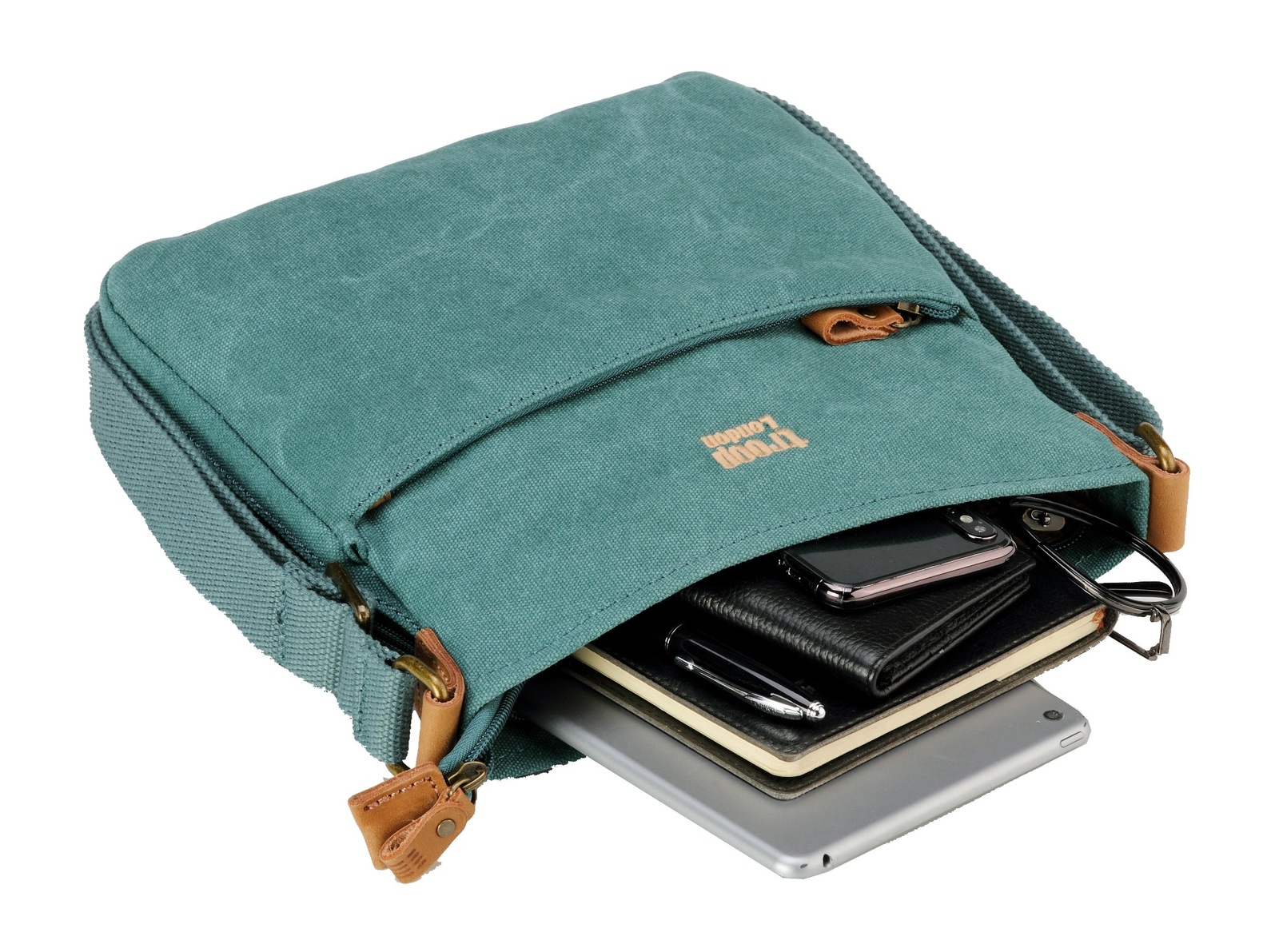 Classic Zip Top Shoulder Bag Turquoise Men's at Mighty Ape NZ