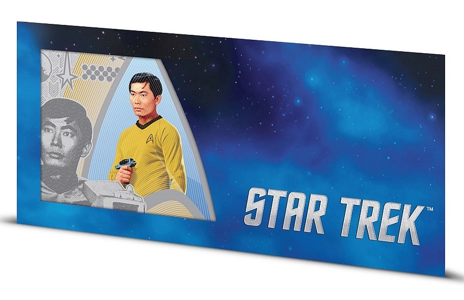 NZ Mint: Star Trek - Silver Coin Note - Lt. Sulu 2018 (5g Silver) image