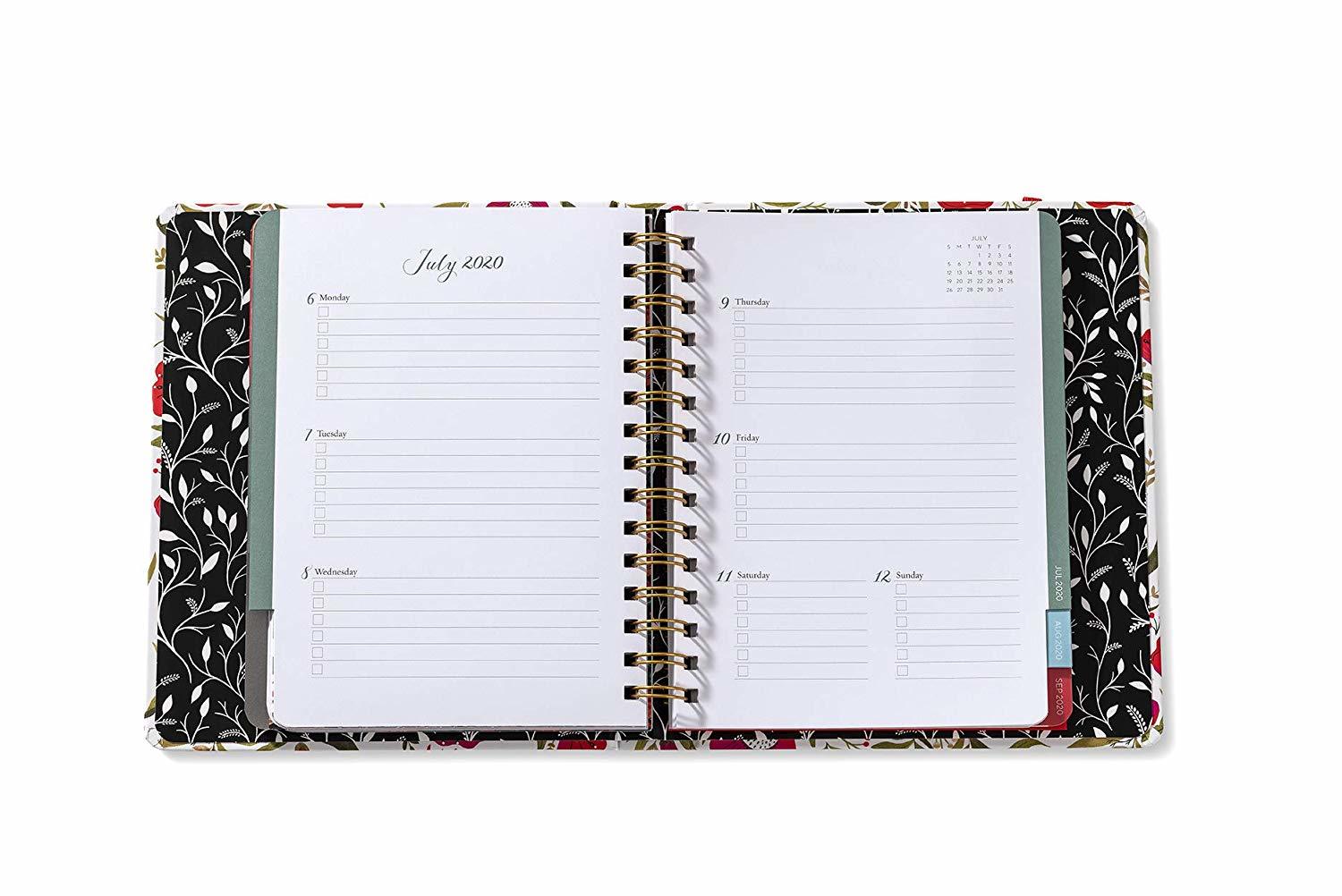 2020 High Note Dinara's Red Floral in Gold 18-Month Weekly Hardcover Planner image