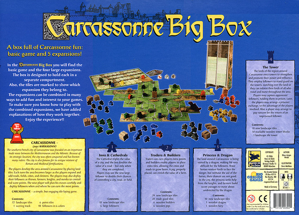 Carcassonne Big Box - base game & 4 expansions