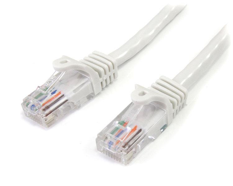 StarTech: Cat5e Patch Cable with Snagless RJ45 Connectors - White (1m)