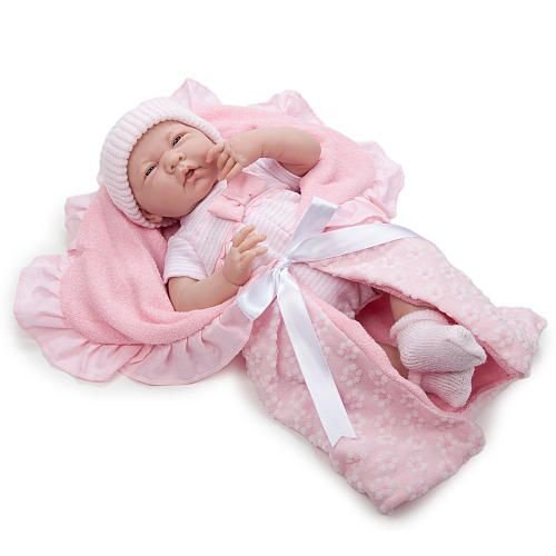 La Newborn - Soft Body Baby Doll with Pink Bunting (39cm) image