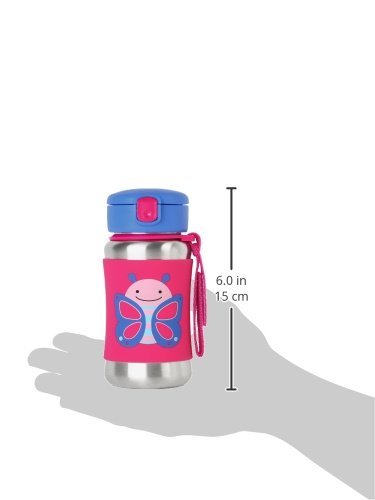 Skip Hop: Zoo Stainless Steel Straw Bottle - Butterfly image