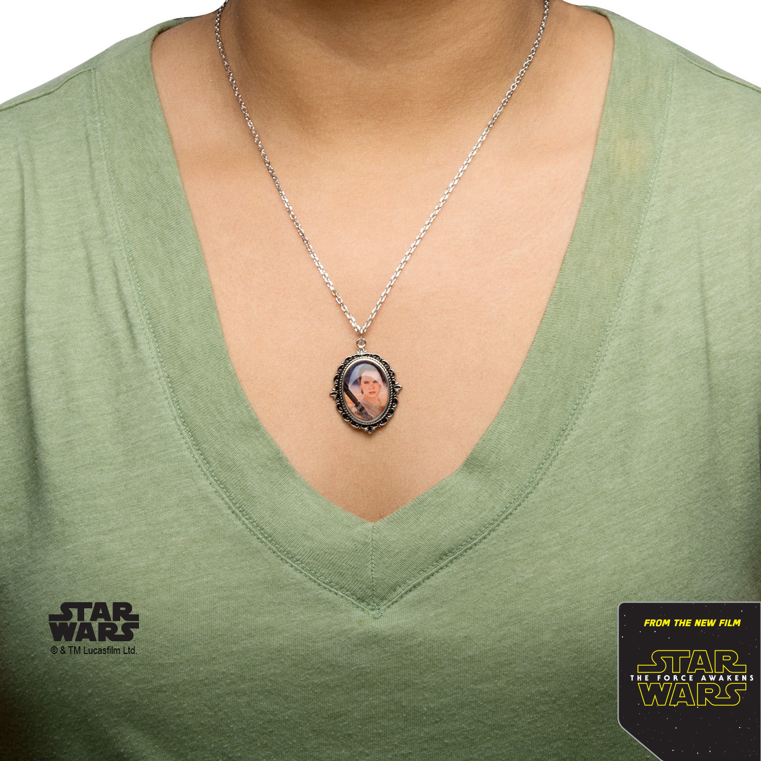 Star Wars Stainless Steel Rey Cameo Pendant image
