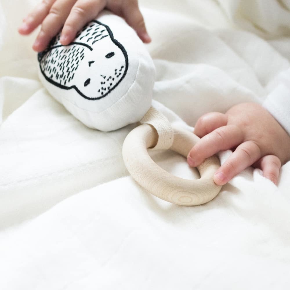 Wee Gallery: Organic Cotton Rattle - Owl