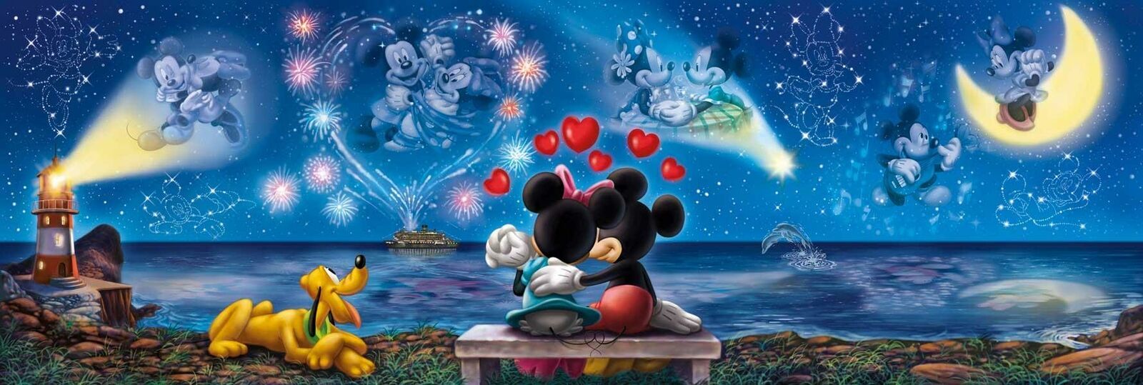 Clementoni: 1,000-Piece Puzzle - Mickey & Minnie Panorama image