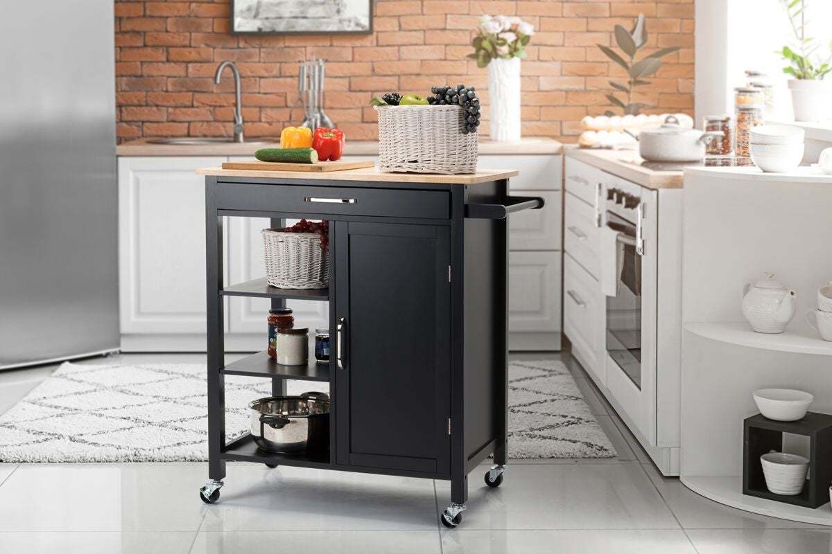 Buy Fraser Country Molokai Wooden Kitchen Trolley (Black) at Mighty Ape NZ