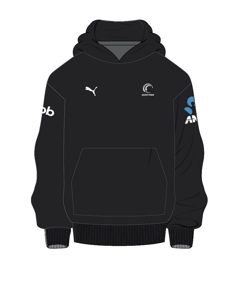 Puma Silver Ferns Unisex Sponsor Hoody | Black (XXL)