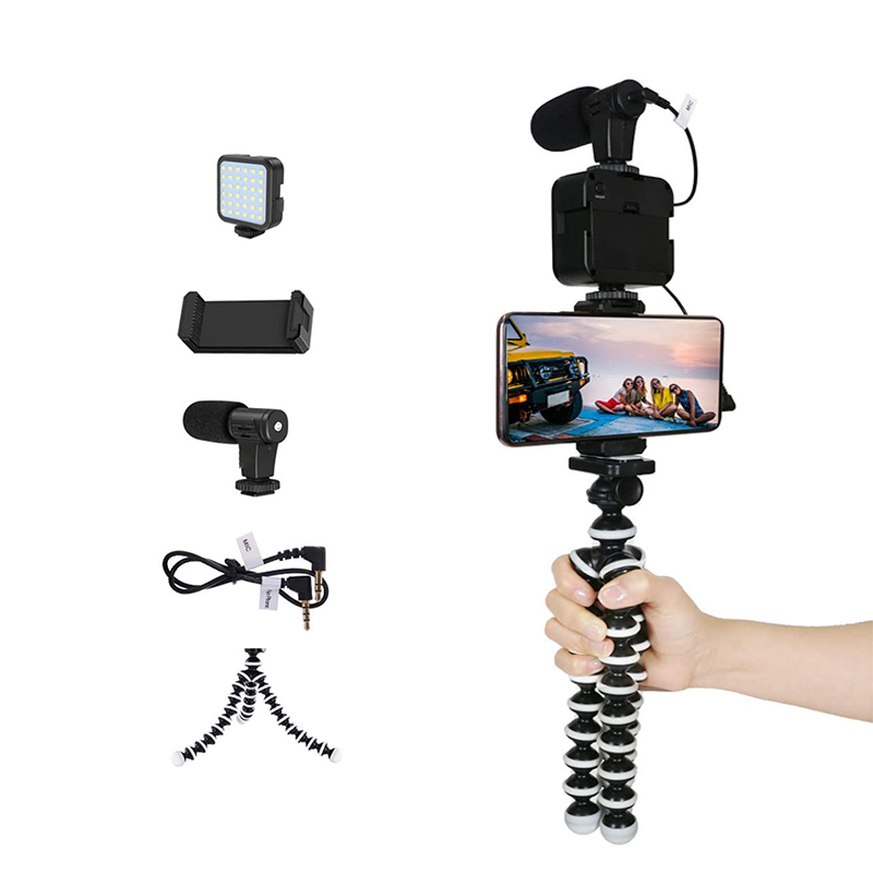 Smartphone Video & Microphone Kit with LED Light at Mighty Ape NZ