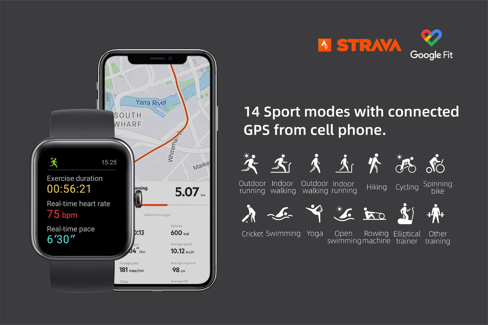 Kogan Alexa Builtin Smart Watch (Classic Black) at Mighty Ape NZ