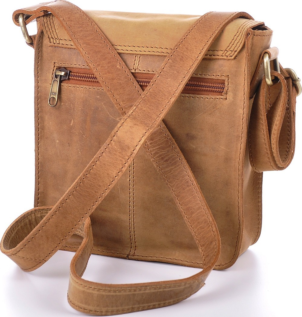 Urban Forest: Little Joe Leather Body Bag - Cognac image