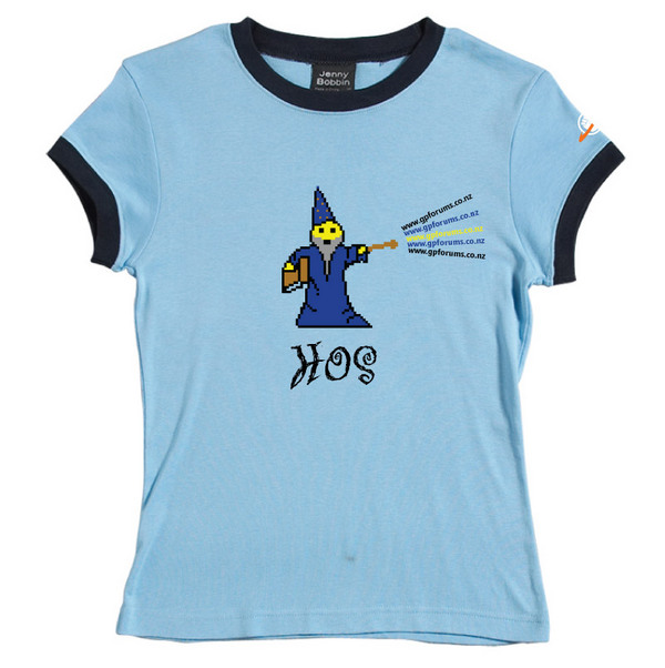 HOS - Female Ringer Tee (Sky Blue) image