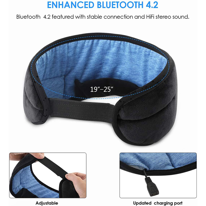 Bluetooth Wireless Handsfree Sleeping Eye Mask Headphones Black at