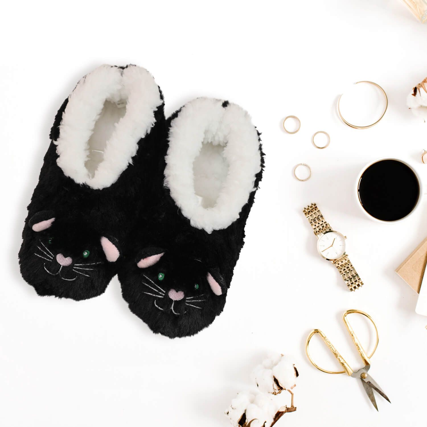 Slumbies Cat Furry Foot Pals Slippers (S) image