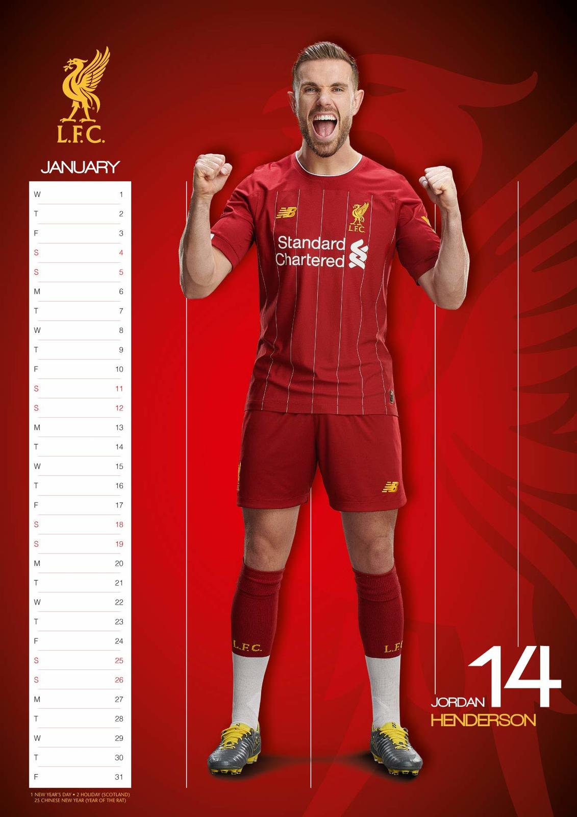 Official Liverpool 2020 A3 Wall Calendar image