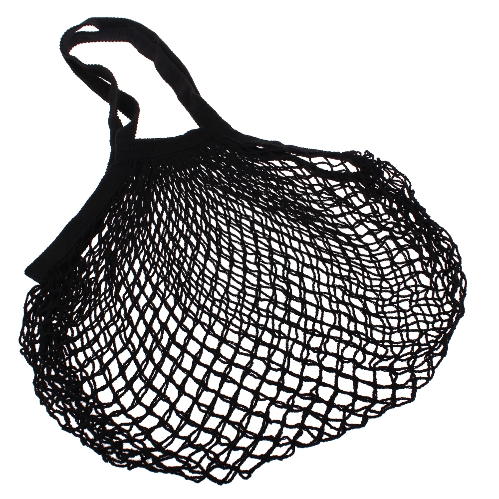 Cotton String Bag Long Handle - Black image