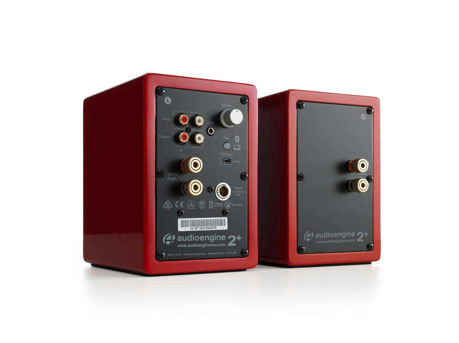 Audioengine 2+ Wireless Desktop Speakers - Gloss Red image