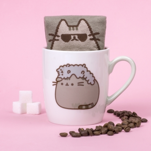 Pusheen the Cat Socks in a Mug - Stormy