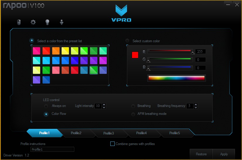 Rapoo V100 Backlit Gaming Keyboard & Optical Gaming Mouse Buy Now