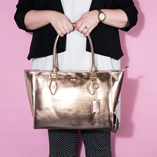 Blush: Insulated Wine Tote - (Rose Gold)