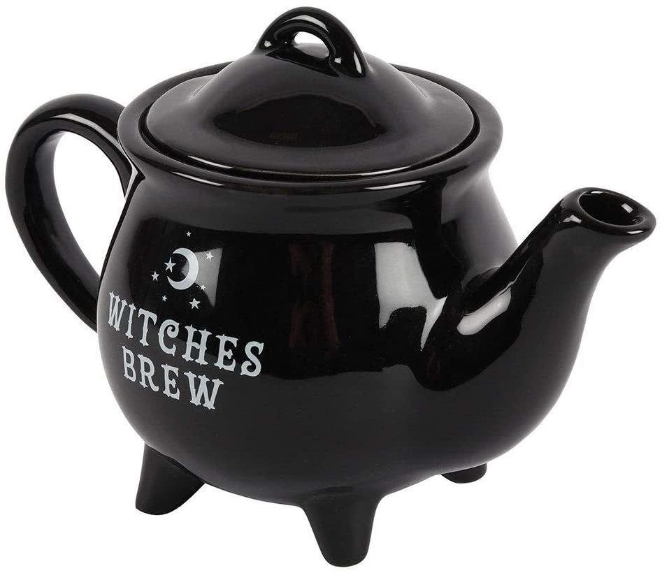 Witches Brew Ceramic Black Teapot image