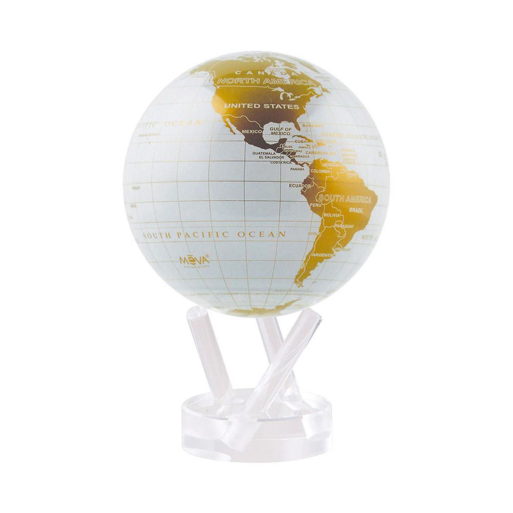 MOVA Self Rotating Globe White and Gold image