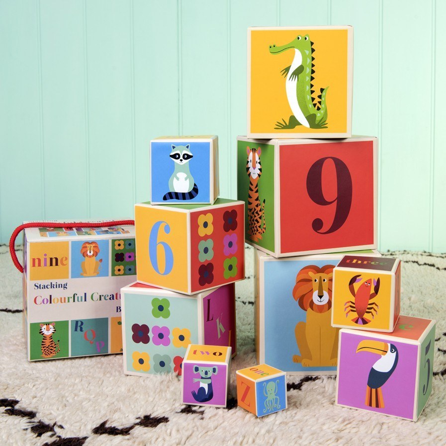 Colourful Creatures Stacking Blocks (Set of 10) image