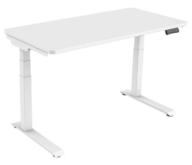 Gorilla Office: 3-Stage Motorised Height Adjustable Desk - White/White (1400 x 700mm)