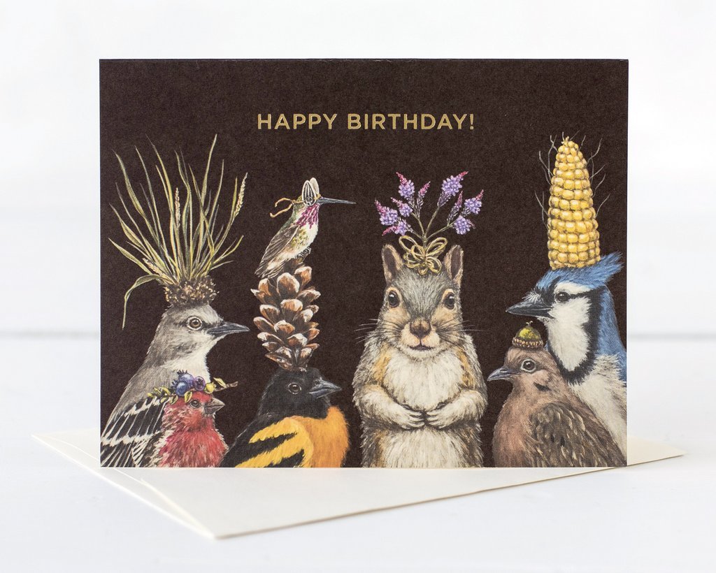 Hester & Cook: Birthday Squirrel & Friends Go - Greeting Card image