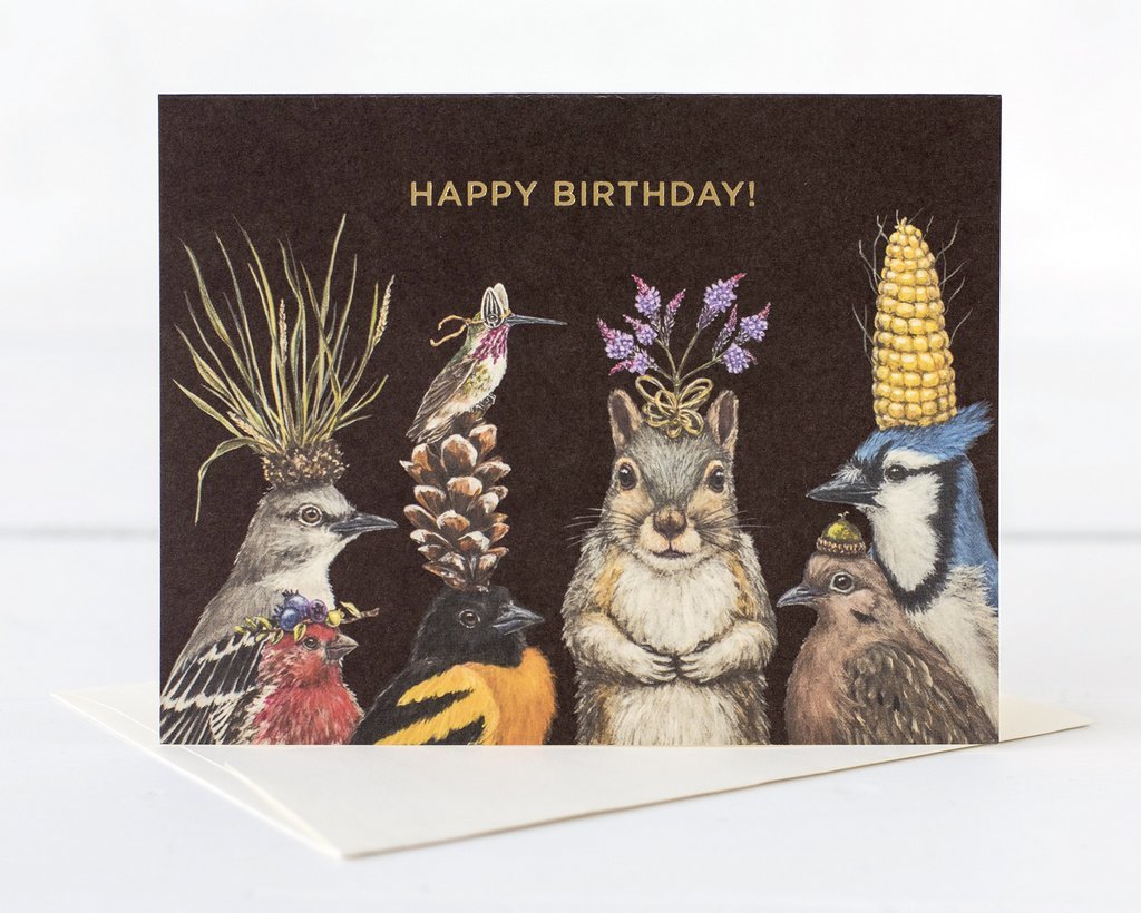 Hester & Cook: Birthday Squirrel & Friends Go - Greeting Card