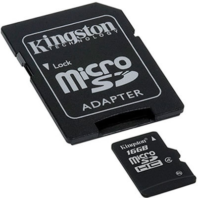 16GB Kingston - MicroSDHC Card with SD Adapter (Class 4) image