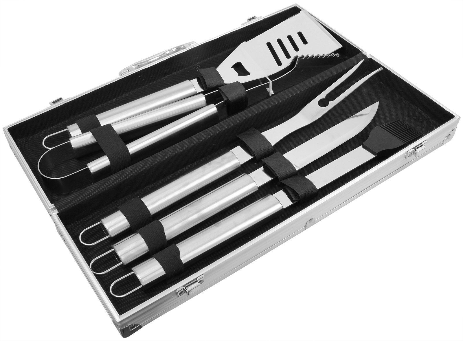 Essential BBQ Grill Tool Set - 5 Pieces in Aluminium Case