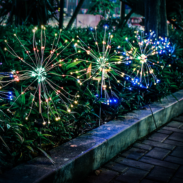 Solar Firework Garden Decorative Colourful blinking Stake LED Light 2