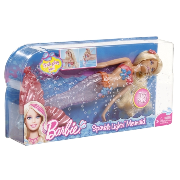 barbie sparkle lights mermaid doll