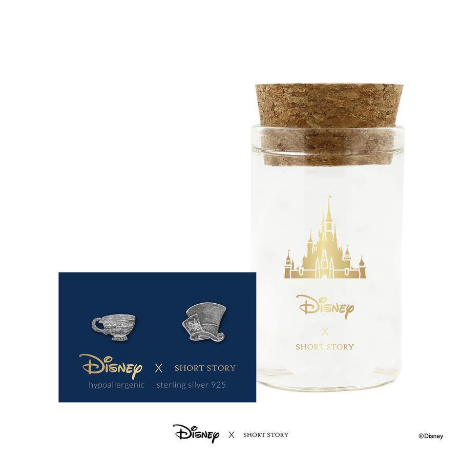 Short Story: Disney Mad Hatter & Tea Cup Earring - Silver image