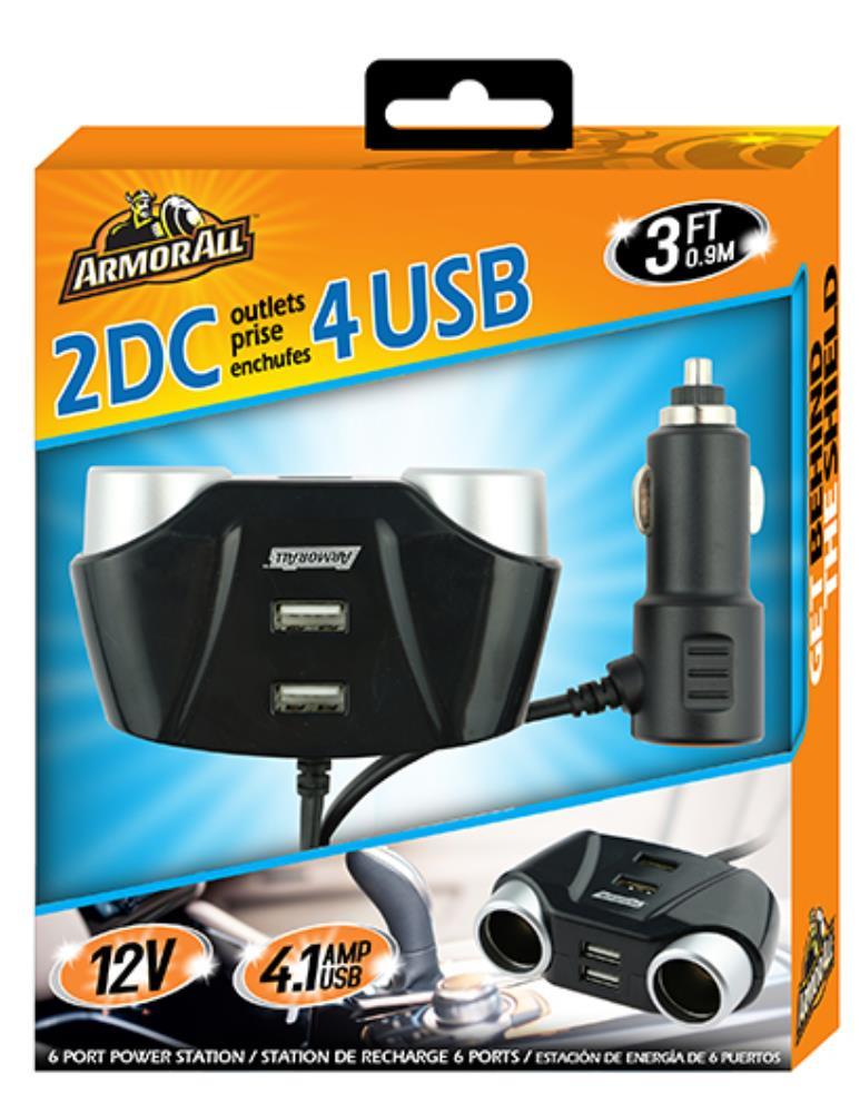 Armor All: 12V Car Charger with 2 DC & 4 USB Ports image