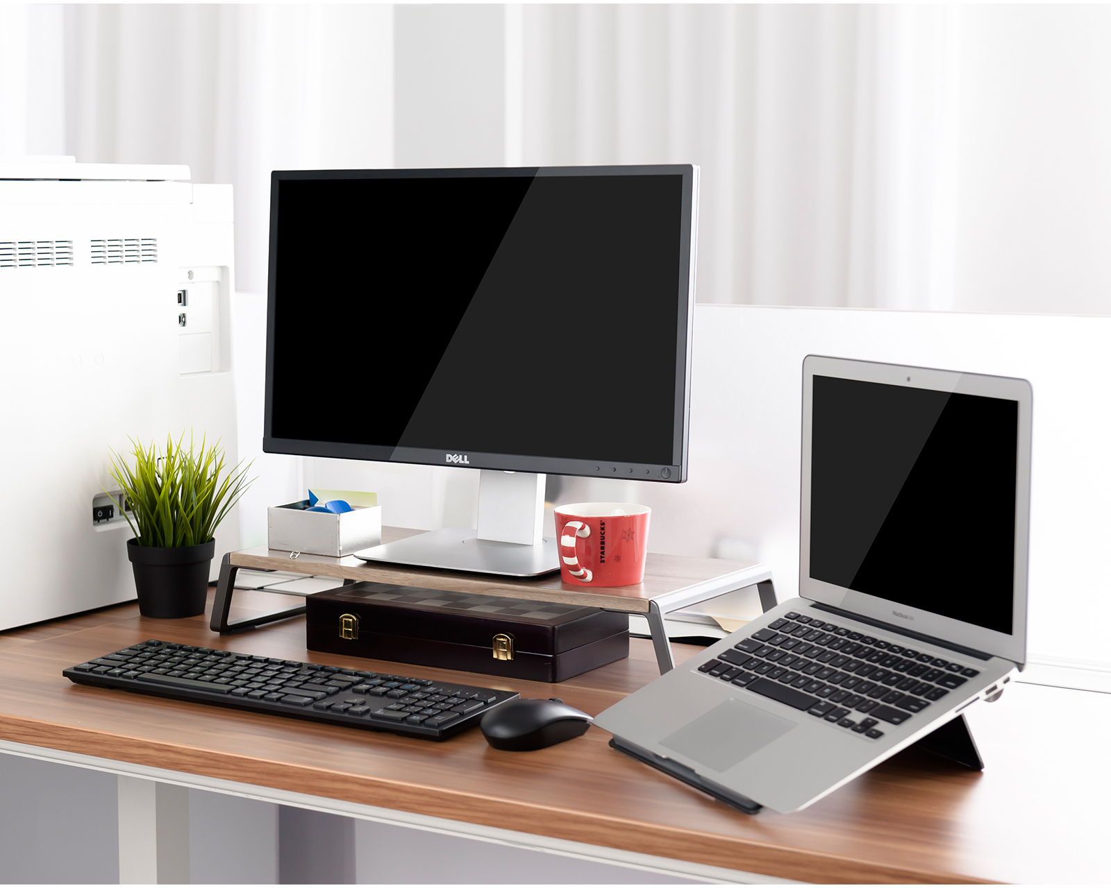 Gorilla Arms Monitor Stand Hickory Brown image