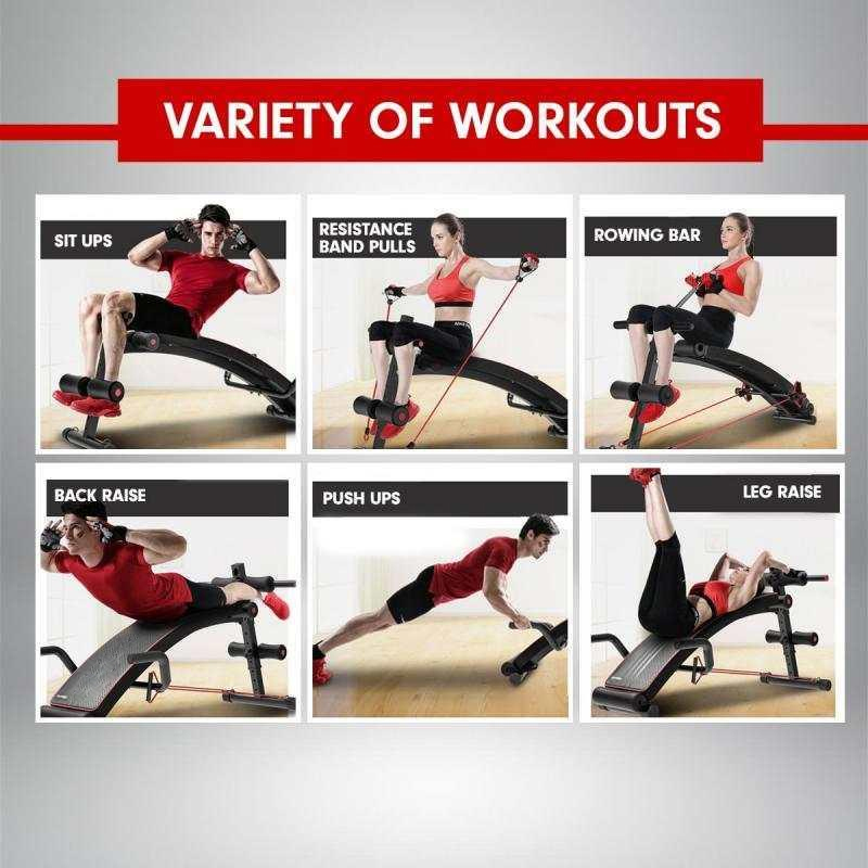 Ape Style Adjustable Incline Decline Sit-Up Bench with Resistance Bands image